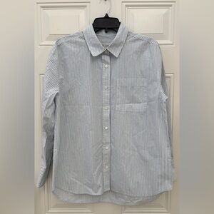 NWOT Ag Adriano Goldschmied Sky Blue Pinstripe Shirt Button Down Men's S